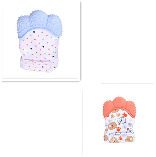 Baby teether baby anti-bite silicone molar gloves children's sound